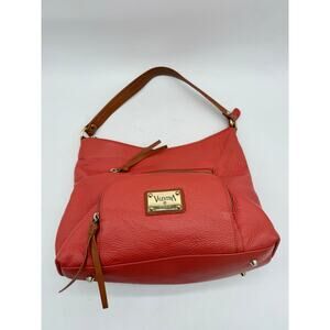 Valentina Italy Coral Pebbled Leather Hobo Shoulder Bag
